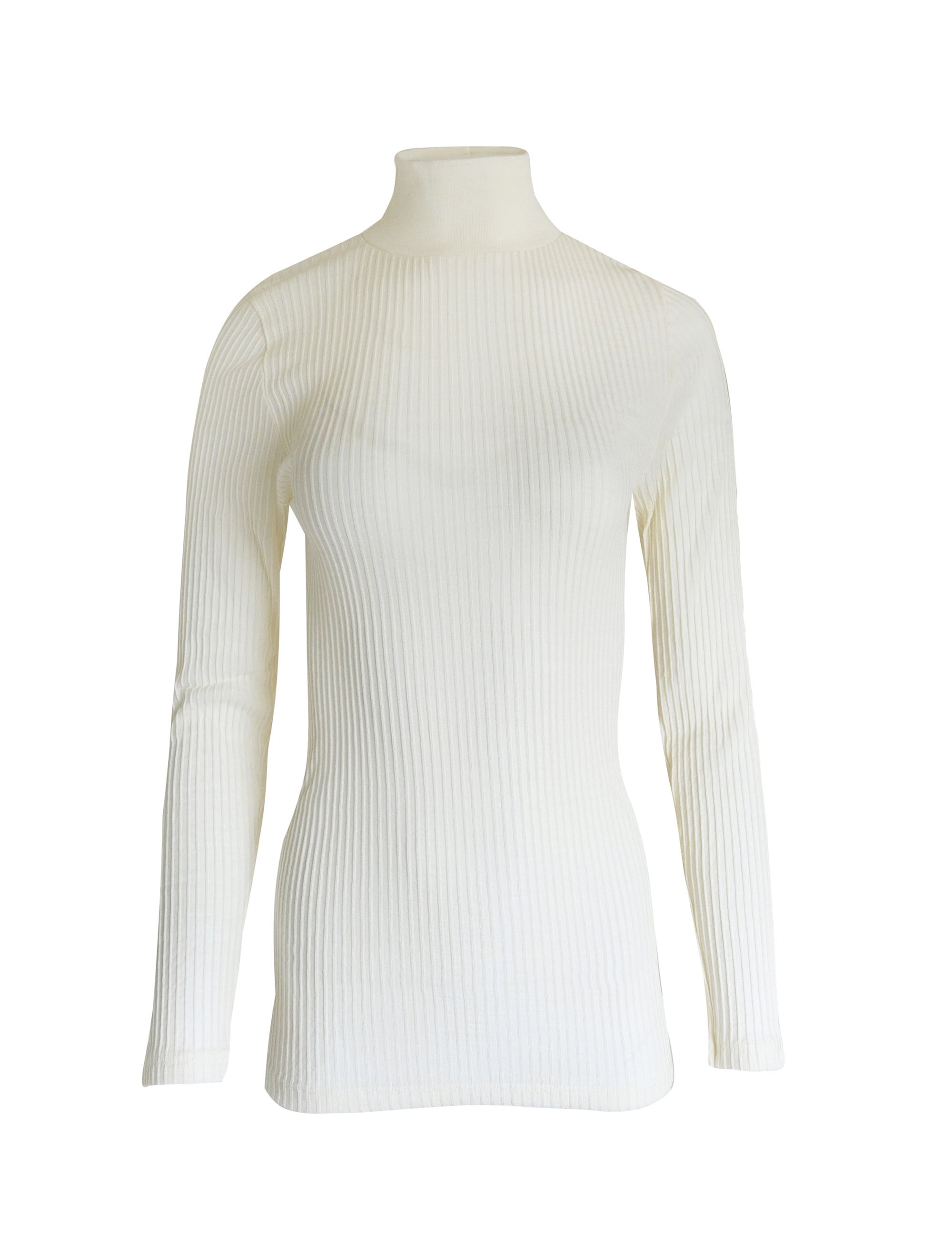 EGI Exclusive Collections Merino Wool Blend Mock Neck Top with Long Sleeves