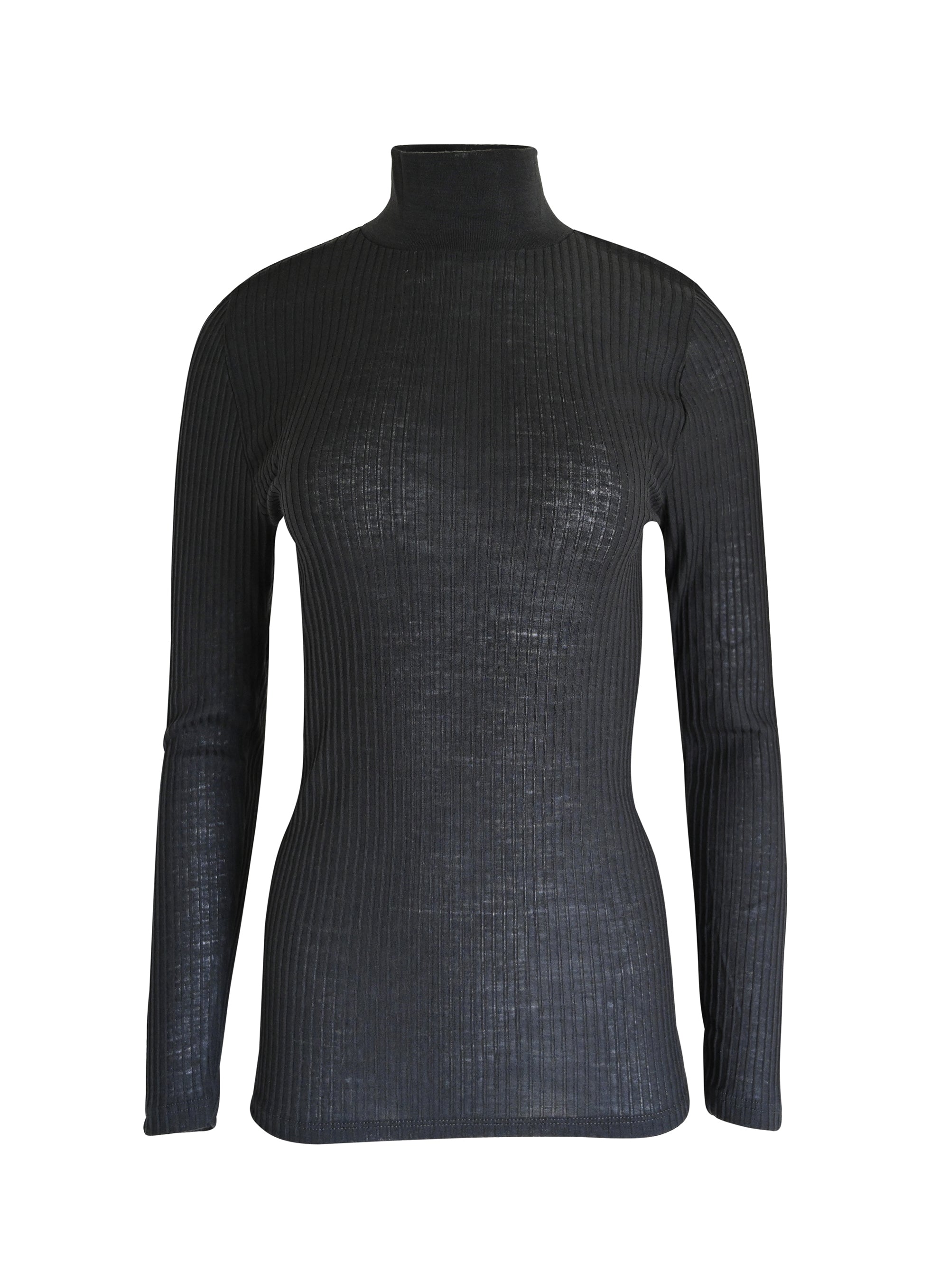 EGI Exclusive Collections Merino Wool Blend Mock Neck Top with Long Sleeves
