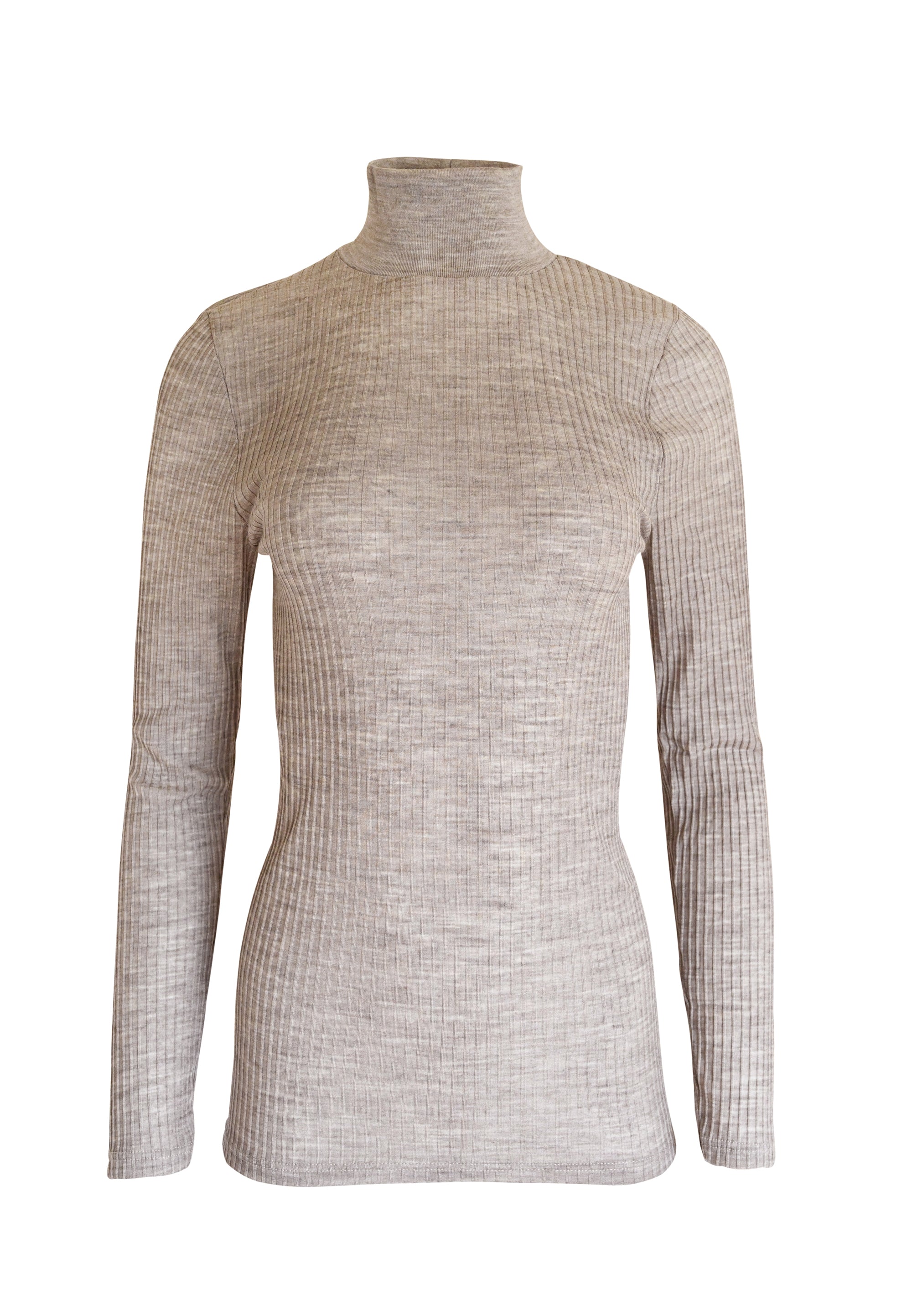 EGI Exclusive Collections Merino Wool Blend Mock Neck Top with Long Sleeves