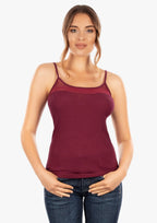 EGI Exclusive Collections Merino Wool Blend Sleeveless Cami with Tulle Trim