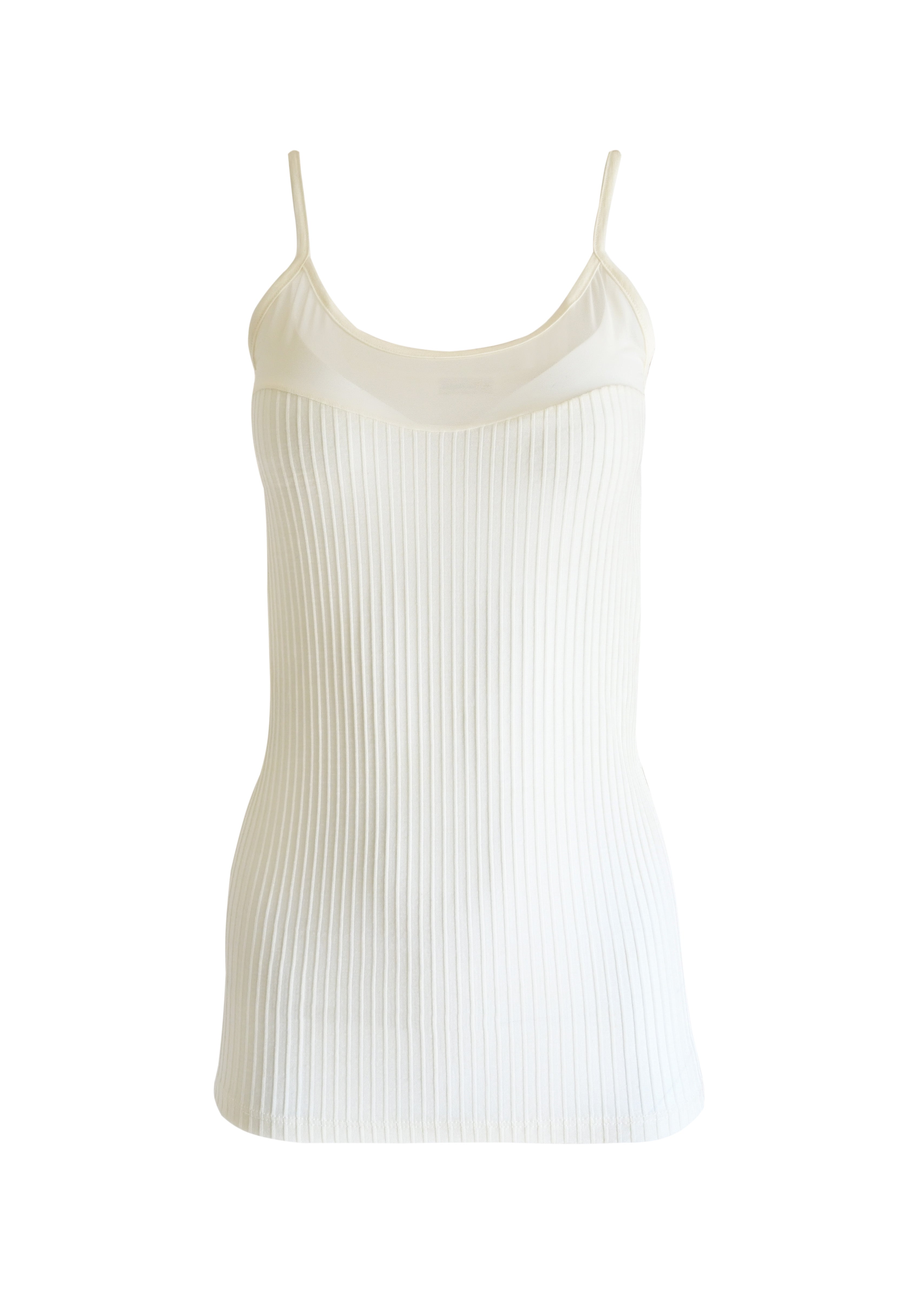 EGI Exclusive Collections Merino Wool Blend Sleeveless Cami with Tulle Trim