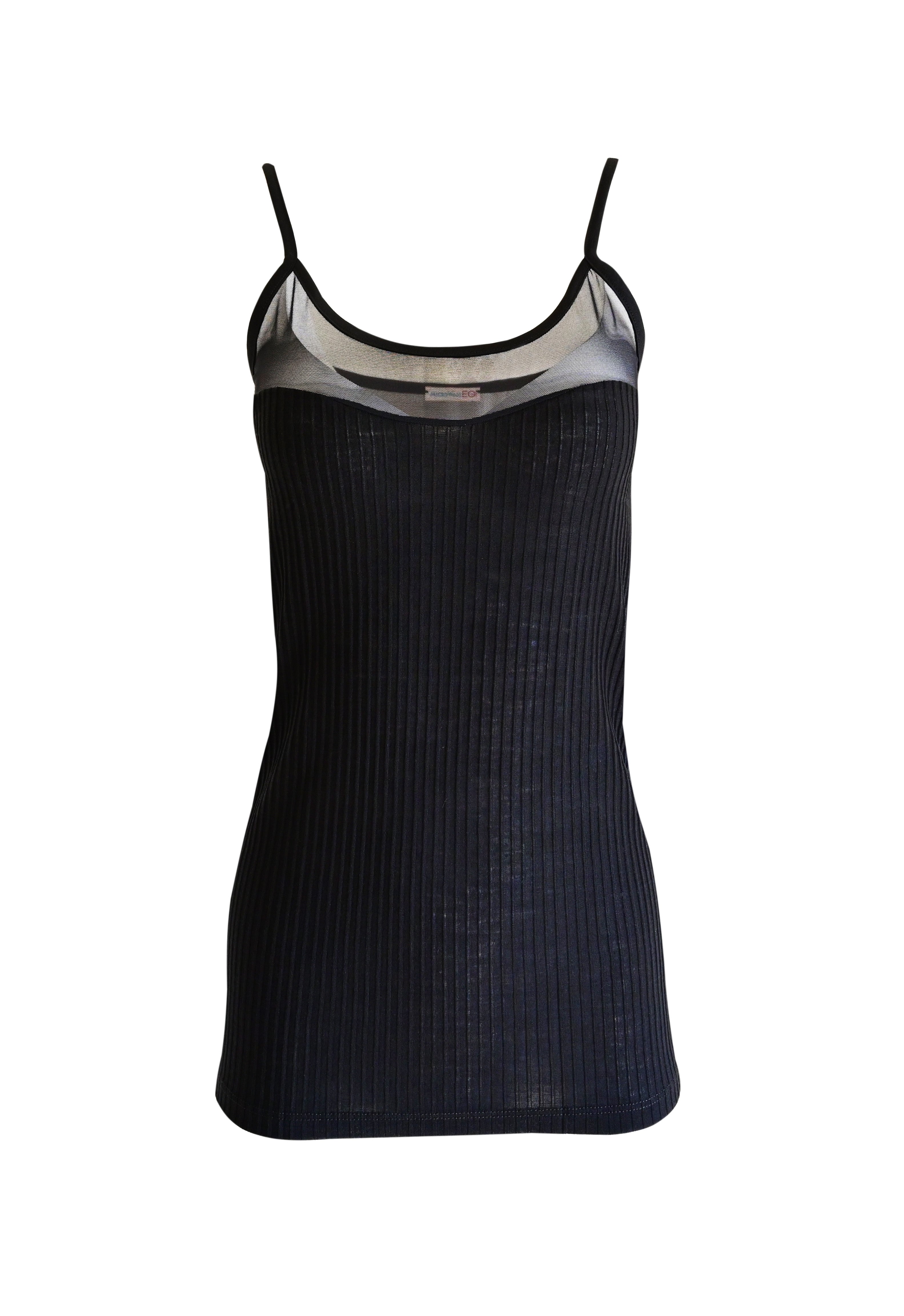 EGI Exclusive Collections Merino Wool Blend Sleeveless Cami with Tulle Trim