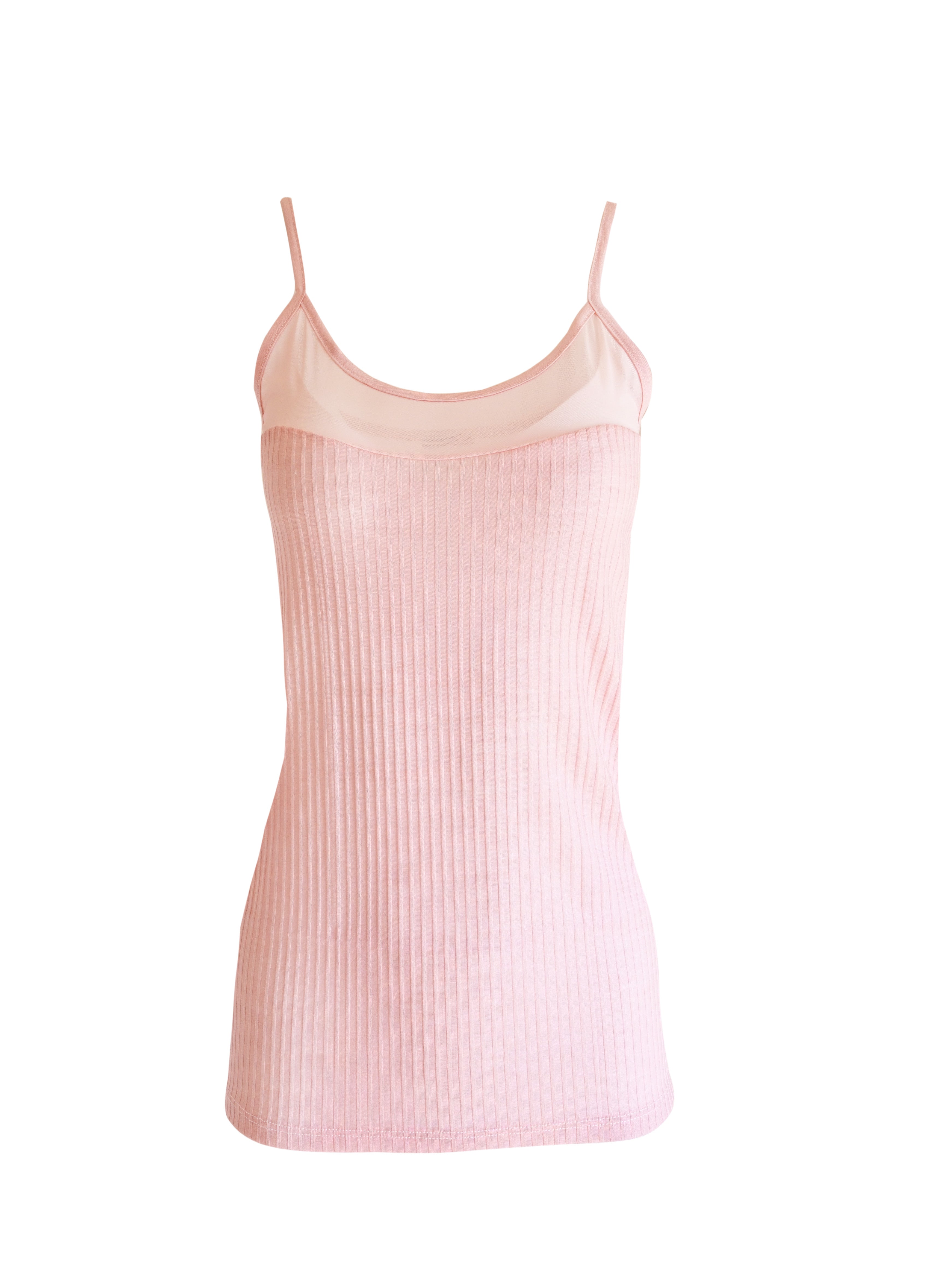 EGI Exclusive Collections Merino Wool Blend Sleeveless Cami with Tulle Trim