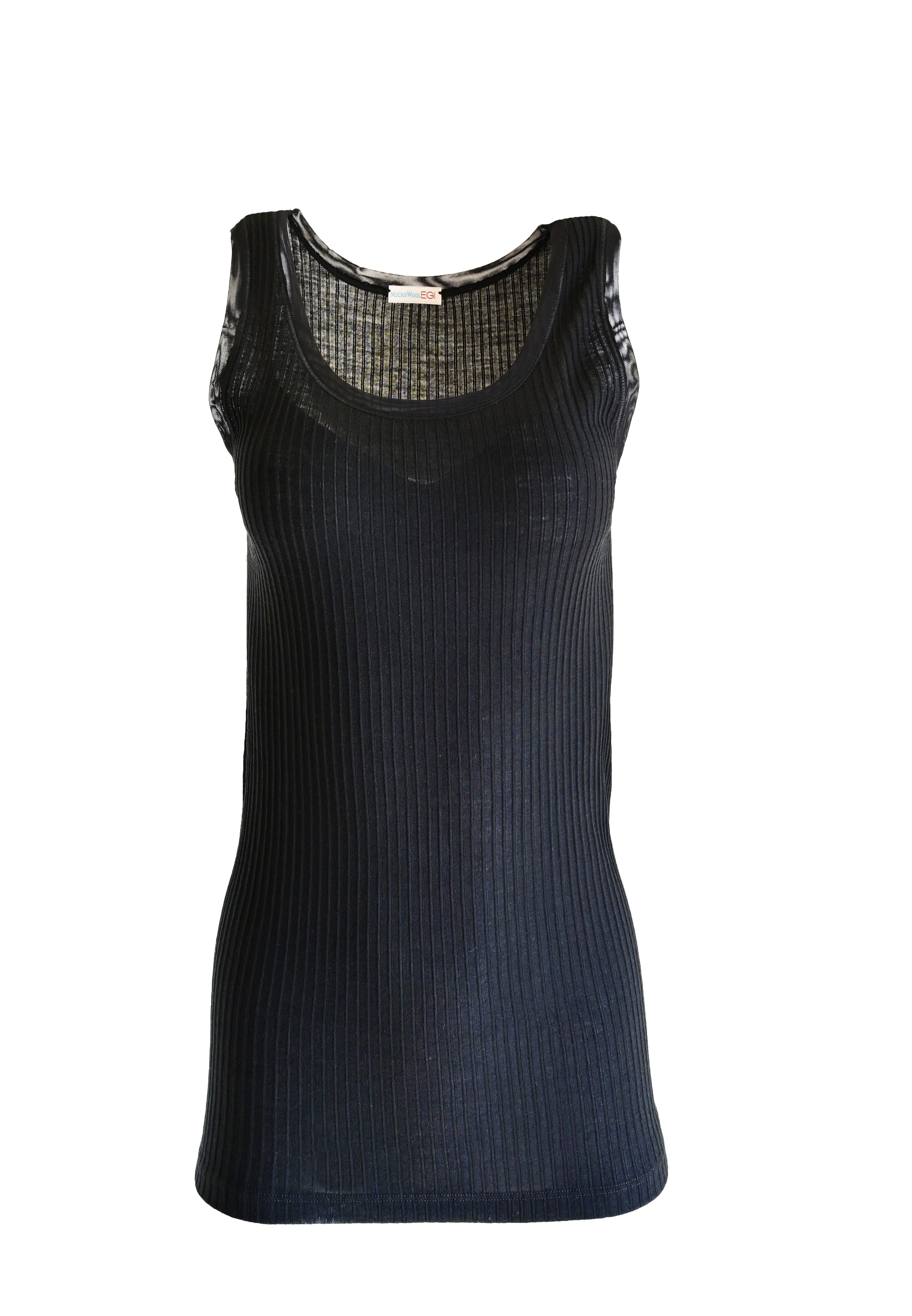 EGI Exclusive Collections Merino Wool Blend Tank Top with Tulle Trim