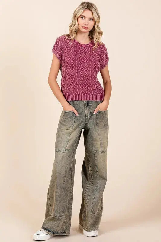 Women's Washed Wide Leg Jeans | Mud Denim