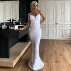 Theodora V-Neck Sequin Gown