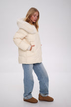 Genuine Polar Fox Thinsulate™ Coat | Ivory