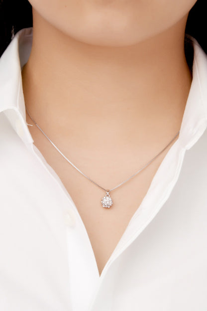 Pendant Platinum-Plated Necklace 1 Ct Moissanite