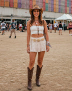Hammered Metal Western Boho Oversized Concho Chain Belt
