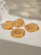 Stainless Steel 18K Gold-Plated Square Earrings