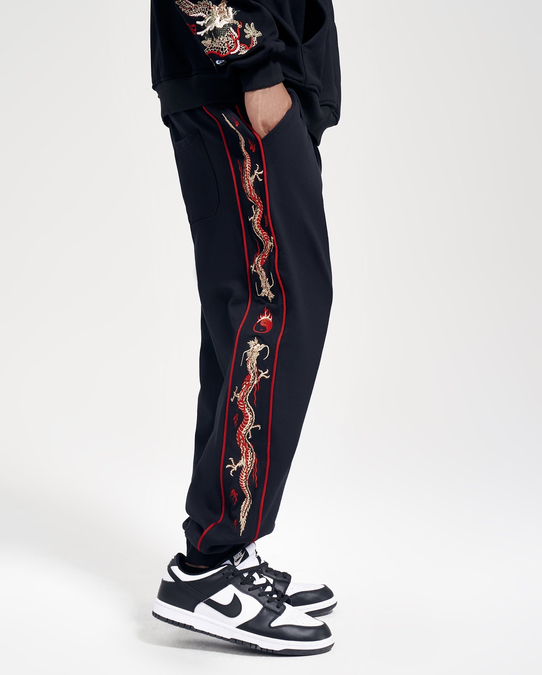 Dragon Embroidery Joggers | KH7061