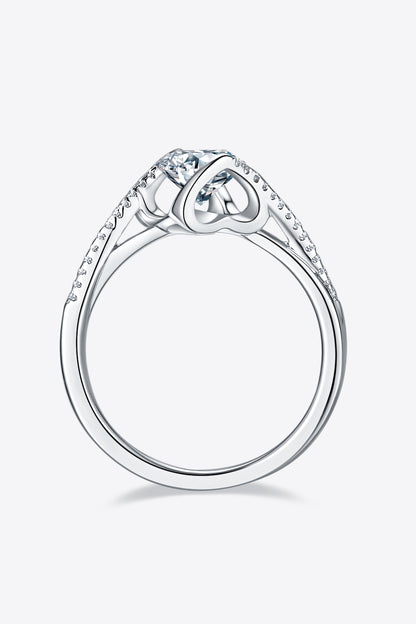 Twisted Ring 1 Ct Moissanite in Silver