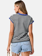 Contrast Cap Sleeve Sweater