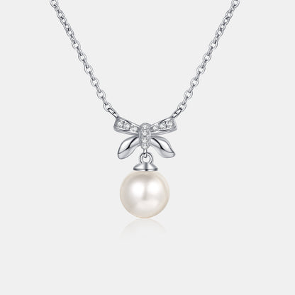 Pearl Bow Pendant Necklace