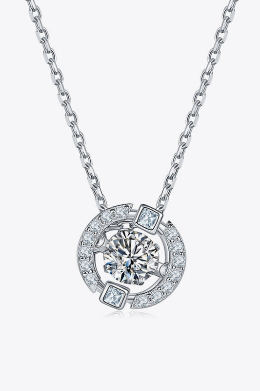 Round Moissanite Pendant Chain-Link Necklace