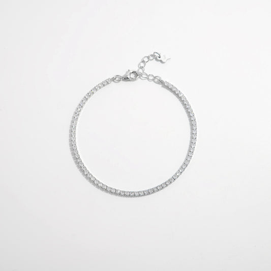 Silver Inlaid Zircon Bracelet