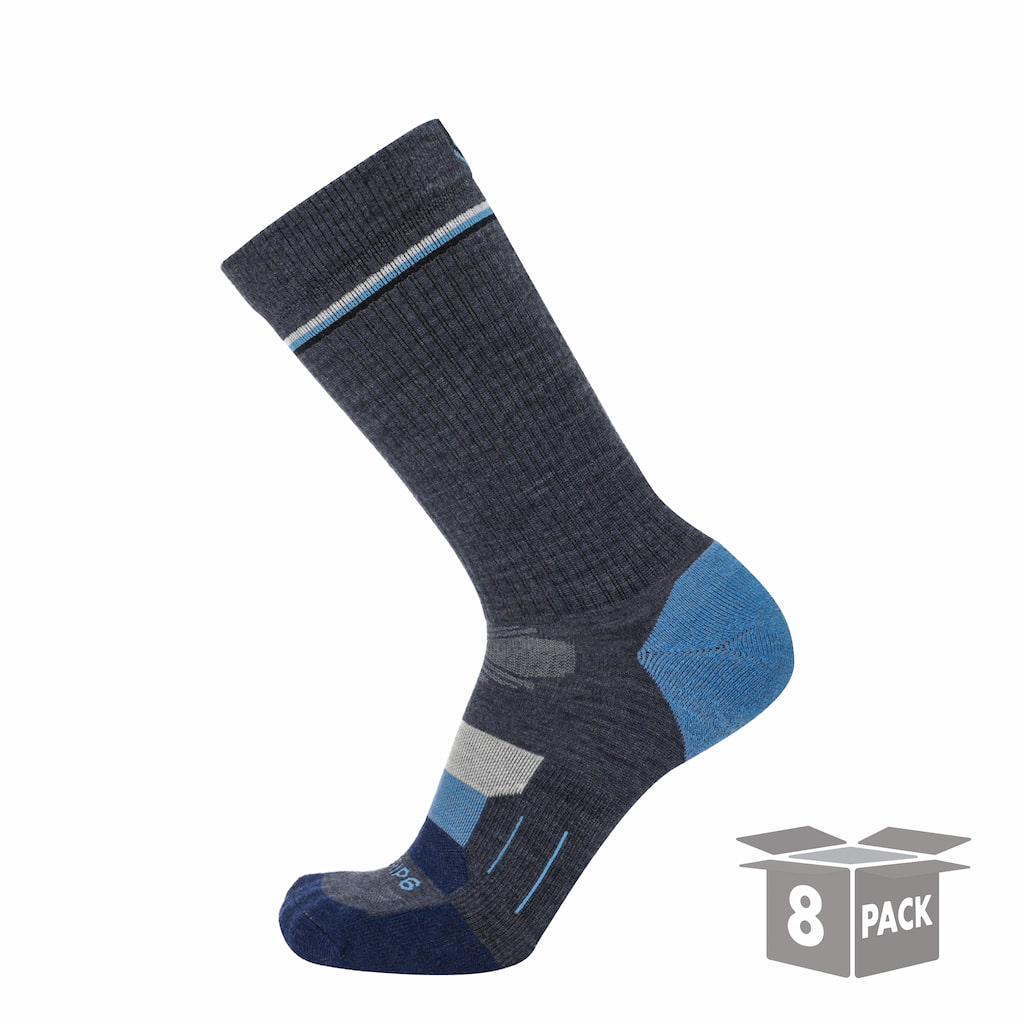 Lake Hike Crew Lightweight Merino Wool Sock | 8 Pairs