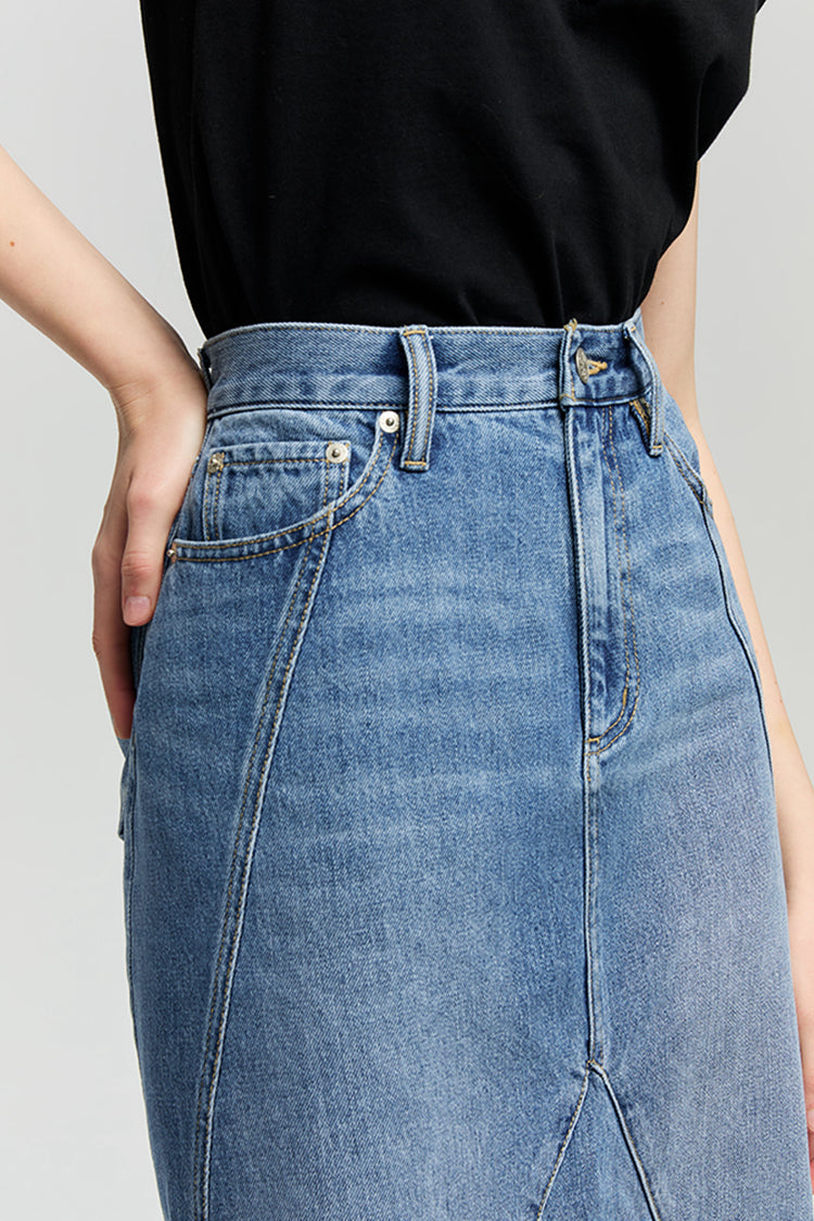 Ocean Wave Denim Skirt | HJ821
