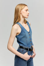 Blue Horizon Denim Vest | HJ903