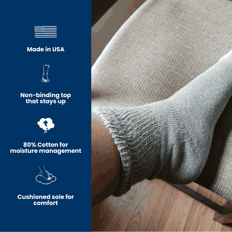 Women's Cotton Diabetic Ankle Socks | 6 Pairs