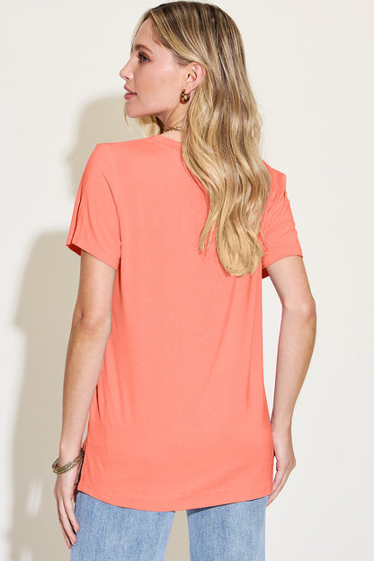 Bamboo V-Neck High-Low T-Shirt