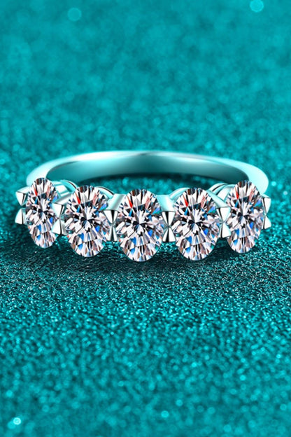 Row 2.5 Ct Moissanite Silver Ring