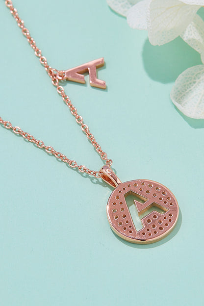 Letters A to J Pendant Necklace with Moissanites