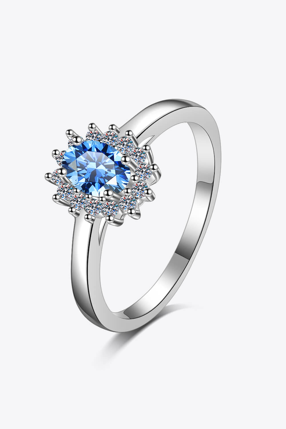 On My Own Blue Moissanite Ring