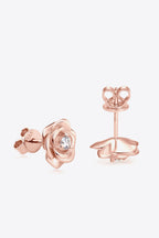 Flower Shape 925 Sterling Silver Stud Earrings