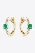 Emerald Hoop Earrings