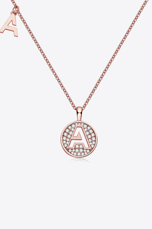 Letters A to J Pendant Necklace with Moissanites