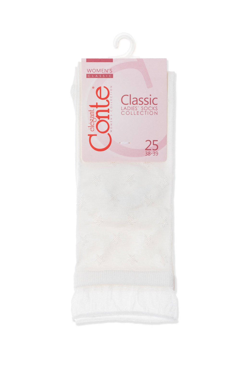 Conte Socks Classic 491 | Glossy Pattern and Decorative Transparent Mesh