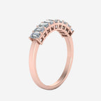 9 Stone Emerald Cut Wedding Ring