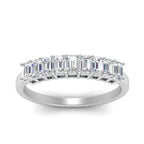 9 Stone Emerald Cut Wedding Ring
