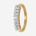 9 Stone Emerald Cut Wedding Ring