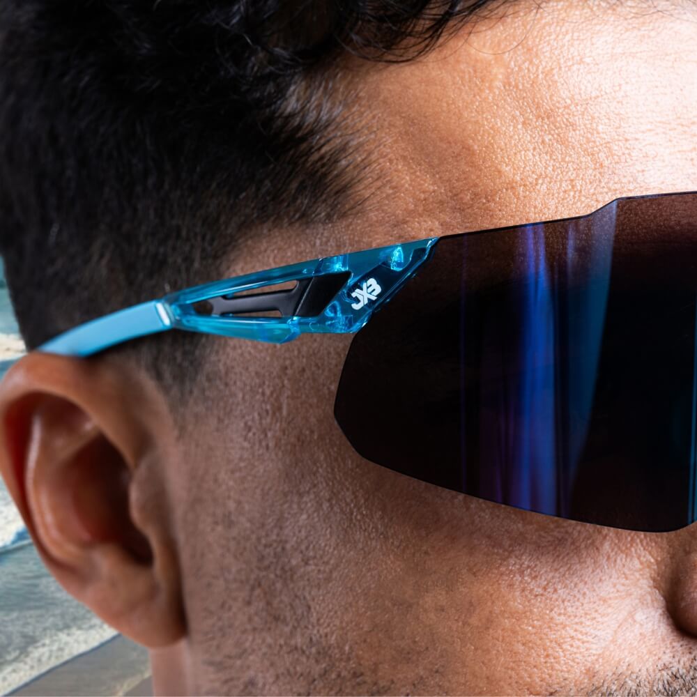Indrik Rimless Shield Wrap Sunglasses JBX