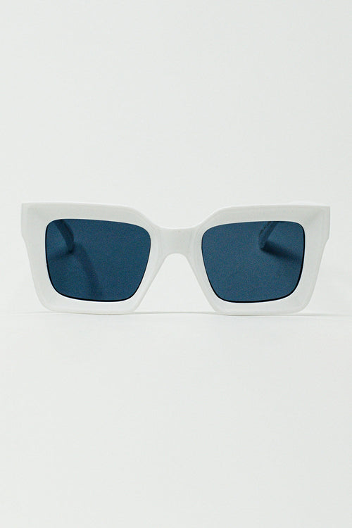 90's Squared Sunglasses in White