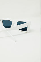 90's Squared Sunglasses in White