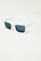 90's Squared Sunglasses in White