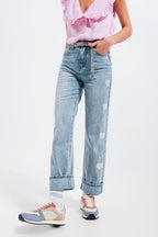 Q2 90s Jean in Heart Print