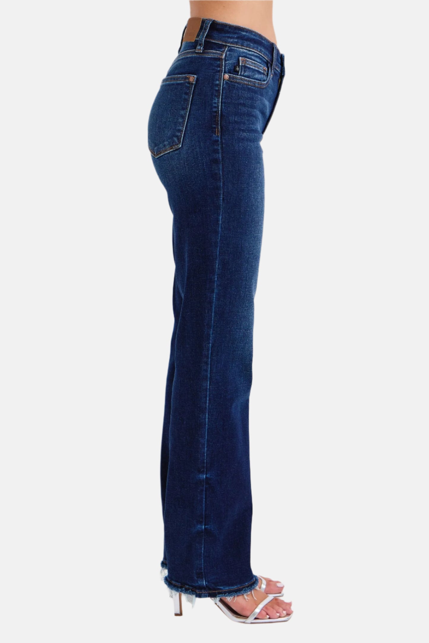 Raw Hem Straight Leg Jeans