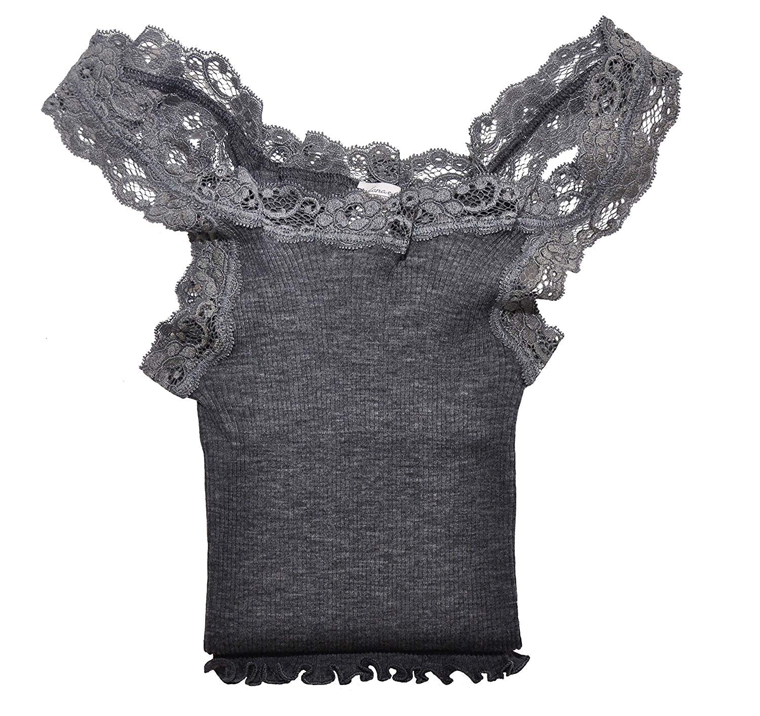 EGi Luxury Wool Silk Lace Trim Tank Top | 1491
