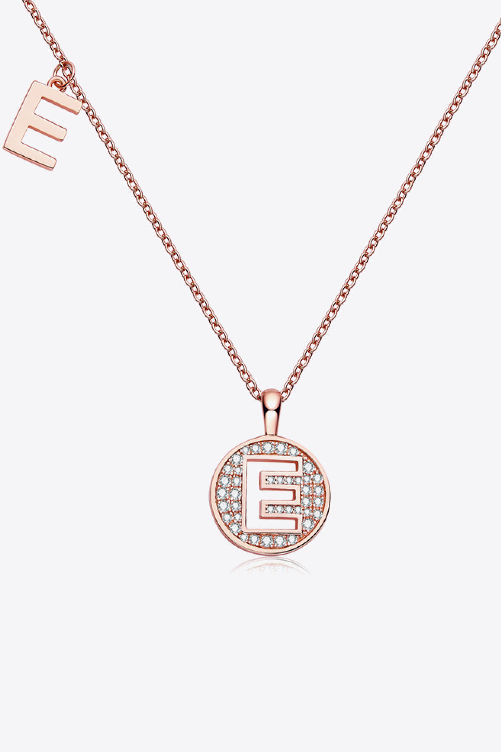 Letters A to J Pendant Necklace with Moissanites