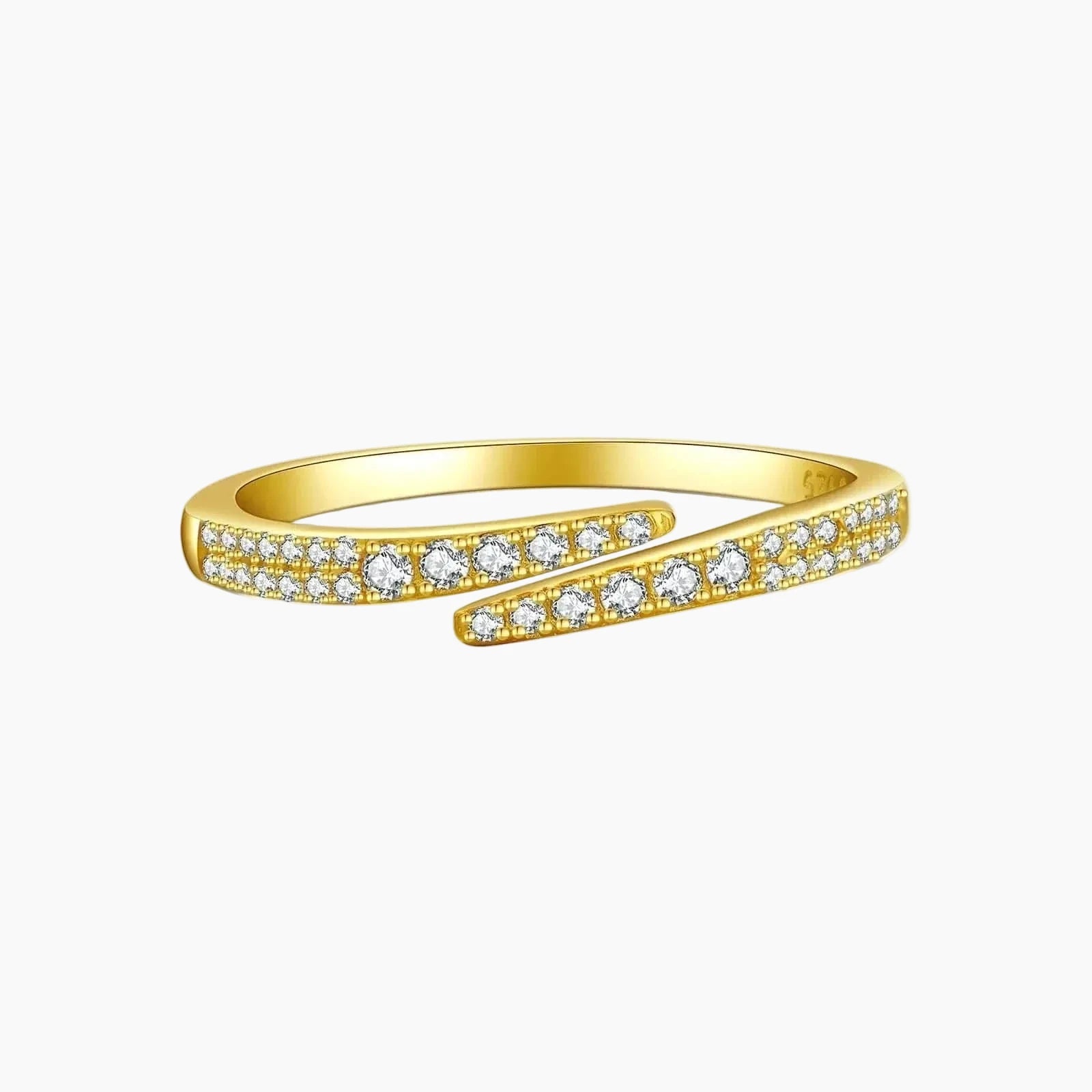 925 Sterling Silver Zircon Resizable Ring