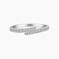 925 Sterling Silver Zircon Resizable Ring