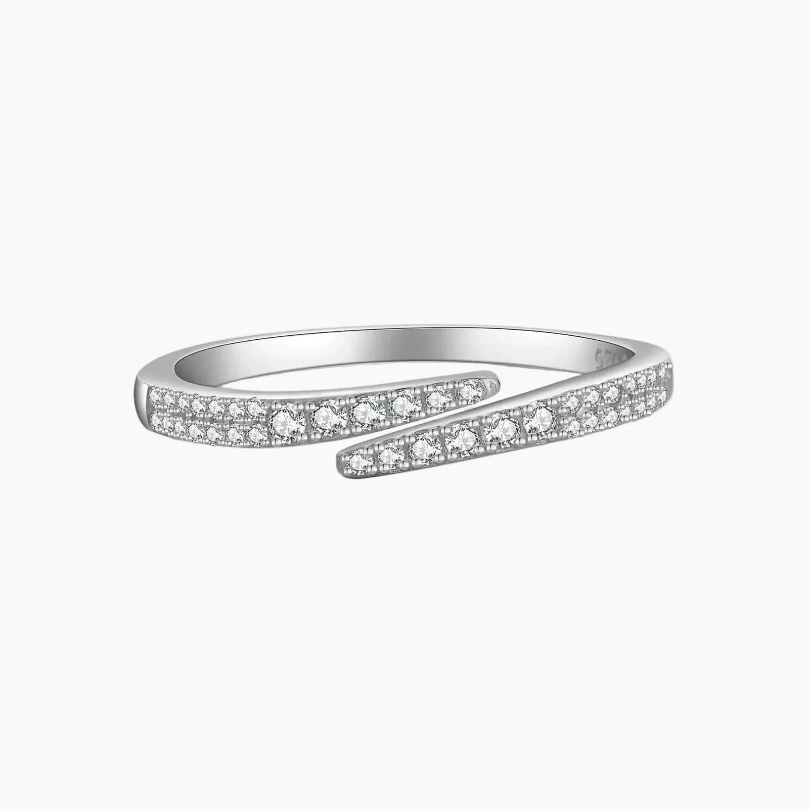 925 Sterling Silver Zircon Resizable Ring
