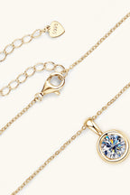 Modern Round 2 Ct Moissanite Silver Pendant Necklace