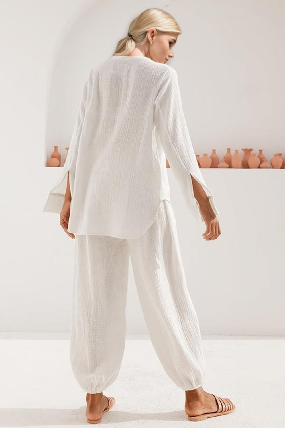 Buttery-Soft V-Neck Long Sleeve Top and Pants Set