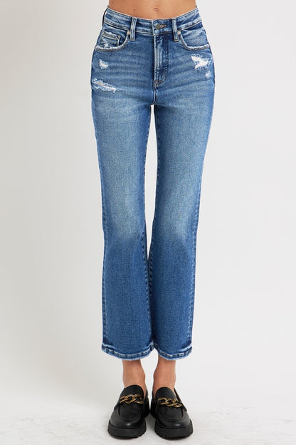 Tummy Control High Rise Crop Bootcut Jeans