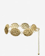 Hammered Metal Western Boho Oversized Concho Chain Belt